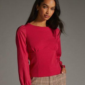 By Anthropologie Structured Long-Sleeve Top NWT Small